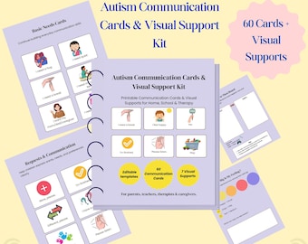 Autism Communication Cards, AAC Visual Schedule Printable, First Then Board, PECS Style Cards PDF, Nonverbal Autism Routine, Special Ed Reso
