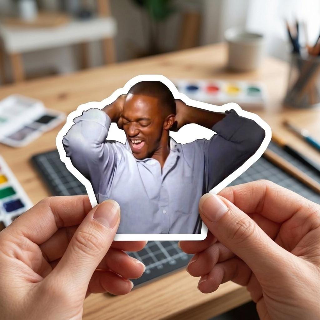 Relieved Laugh Meme Sticker, Funny Internet Vinyl Decal, Laptop Water ...