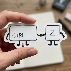 Ctrl Z Undo Sticker, Keyboard Key Vinyl Decal, Tech Humor Computer Art