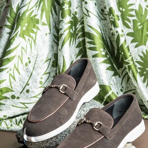 Suede Loafers Men Charcoal - Etsy