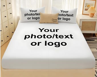 Custom Photo Sheet Set, Personalized Deep Pocket Sheets