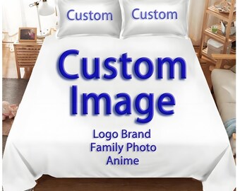 Sábana plana de poliéster personalizada con foto de anime,
