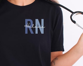 Comfort Colors® Personalized RN Shirt, Registered Nurse Gift, Nurse Appreciation Gift, Custom RN Shirt, Nurse Life Outfit