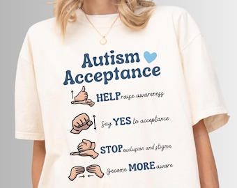 Comfort Colors® Autism Aware T-shirt, Autism Acceptance Tee, SPED Teacher Shirt Gift, Autism Support Shirt, Autism Awareness T Shirt