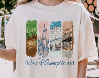 Comfort Colors® Retro Walt Disney World T Shirt,Family Matching Disney World Shirt, Magic Kingdom Epcot Hollywood Studios Animal Kingdom Tee