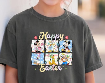 Comfort Colors® Happy Easter Mickey and Friends Shirt, Cute Bunny Toddler T-shirt, Easter Family Shirt, Kids Easter Tee, Bunny Lover Tee