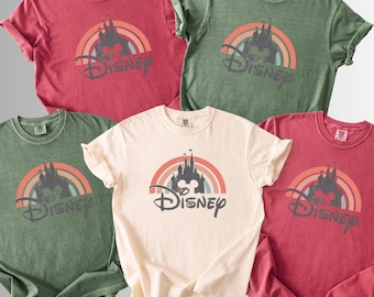 Comfort Colors® Disney Vintage Shirt Disney Rainbow Castle Tee, Disney Family Shirt, Disney Castle T Shirt,Disneyworld Matching,Disney Shirt