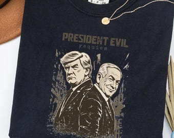 Comfort Colors® Vintage President Evil Requiem T-Shirt, Anti War Tee, Anti Trump Shirt, Anti Israel