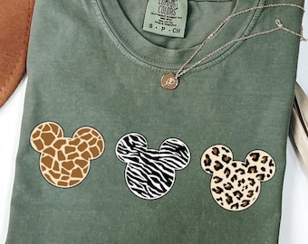 Comfort Colors® Disney Animal Safari Kingdom Shirt, Disney Mickey Shirt, Mickey Head Cheetah Shirt, Disney Family Vacation Shirt