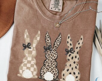 Comfort Colors® Easter Bunny Sweatshirt, Coquette Rabbit Tee, women's easter shirt, easter bunny shirt, easter gift, rabbit shirt,rabbit tee