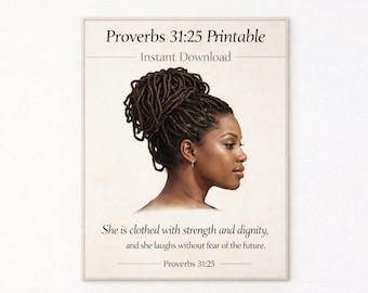 Provérbios 31:25 Arte Bíblica | Mulher Cristã, Força e Dignidade (Download Digital)