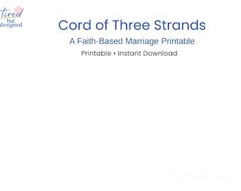 Cordão de Três Fios para Imprimir | Devocional Cristão para Casamento (Download Digital)