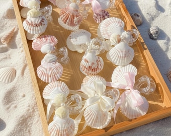 Seashell Claw Clips, Handmade Beach Hair Accessories, Set of 3