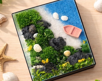 Coastal Preserved Moss & Dried Flower Terrarium – No Maintenance Required