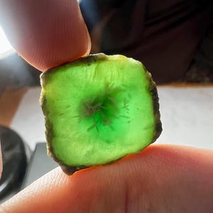 29.90 Ct Natural Green Corundum Slice, Rare Unheated Kashmir Green Sapphire , Translucent Gem Slice for Wire Wrapping & Jewelry