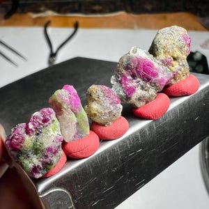 39.90 Ct Batakundi Ruby Specimen Lot, 5 Natural Rough Ruby Mineral Pieces from Pakistan