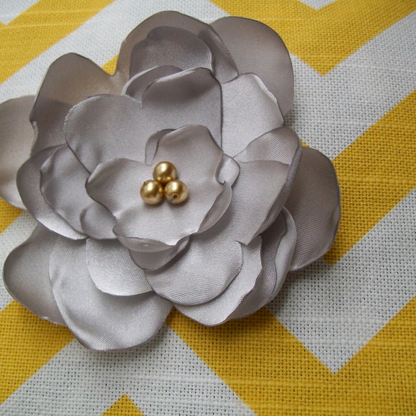 FREE SHIPPING Metallic Peony Brooch