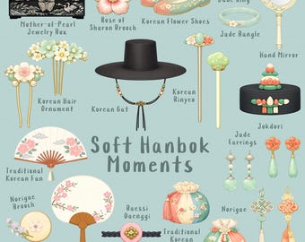 Korean Traditional Accessories Stickers | Norigae, Gat, Jade & More