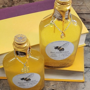 Bee’s Knees Potion Bottle | Honey Themed Elixir | Charisma Spell Decor | Apothecary Glass | Fantasy Gift