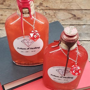 Potion of Healing Bottle | Fantasy RPG Decor | Tabletop Game Inspired Apothecary Prop