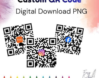 Custom QR Code with Logo | Business Branding | Digital Download PNG