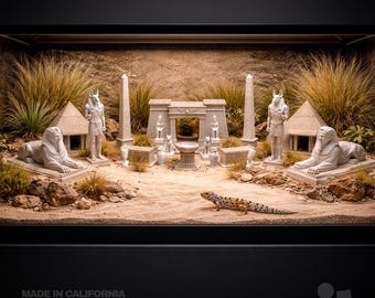 Egyptian Ruins Aquarium Decor, Sphinx, Pyramid, Fish Tank Ornament, Miniature Architecture, Reptile Safe Terrarium