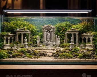Ancient Ruins Aquarium Decor, Sunken City Aquascape, Greco-Roman Architecture, Heavy Terrarium Ornament