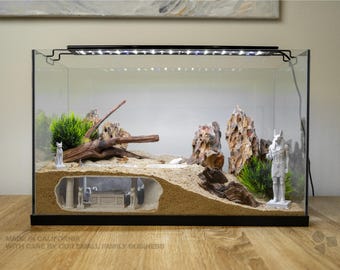 Aquarium Egyptian Underground Cave Set, Betta Fish & Shrimp Hideout, Ancient Egypt Aquascape Terrarium Decor