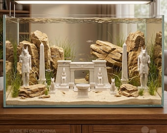 Egyptian Aquarium Ruins Set, Ancient Fish Tank Decor, Pyramid, Sphinx and Temple Collection