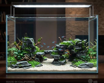 Black Aquarium Rock Arch Cave Set, Betta Hideout, Shrimp Shelter, Fish Tank Decor