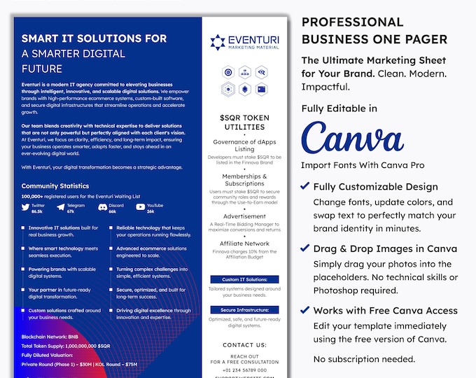 Business Consulting Services Flyer | Strategy Proposal Sheet | Coaching Price List | Corporate Advisor Template | Canva