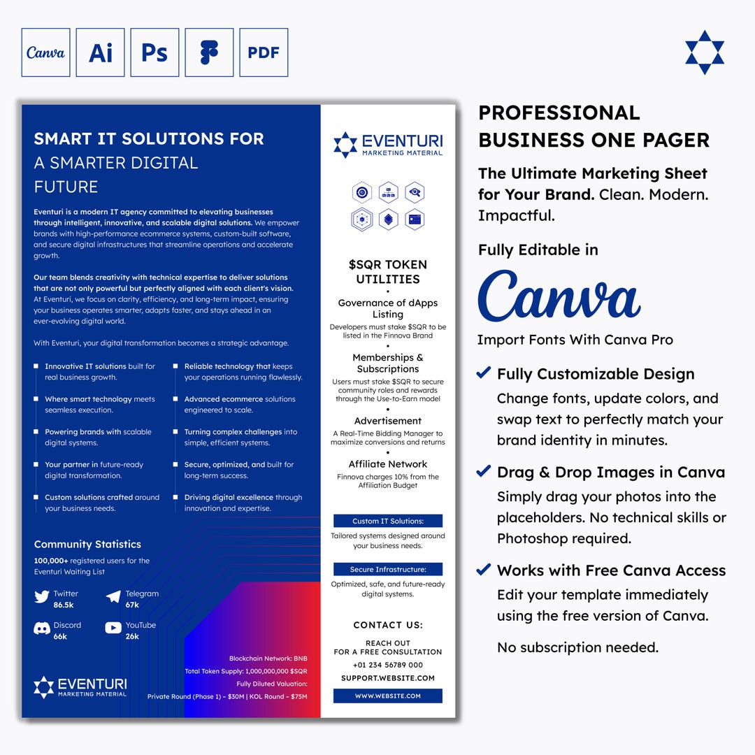 Company Flyer Template | Business Overview One Pager | Executive ...