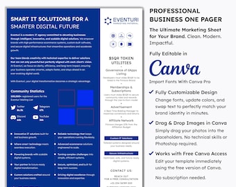 Printable Event One Pager | Brochure Template | Pre-made E-Mail Flyer | Promo DIY Template Design | Canva