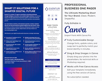 Editable Professional Flyer | Canva Template | Marketing Material Pager | Corporate Sheet | Social Media Kit | Fintech