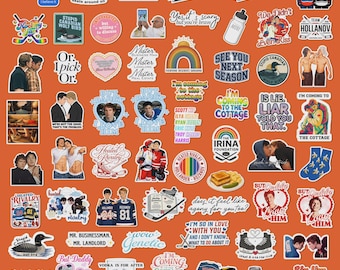 Pegatinas de rivalidad acalorada en hockey, pegatina de romance de hockey de Hollanov, pegatina de amor divertida, regalo para fans de los libros