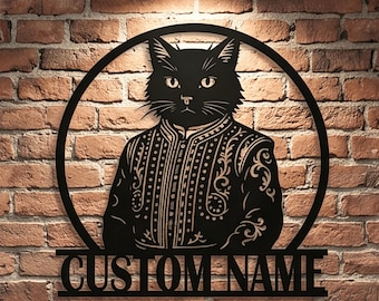 Custom Cat Memorial Sign, Personalized Pet Loss Gift for Cat Lovers, Metal Cat Wall Art, Unique Outdoor Garden Decor & Wall Hanging Decor