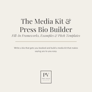 Leitfaden für Medienkit-Vorlagen & Presse-Bio-Generator | Formeln für Biografien, Pitch-E-Mail-Vorlagen, One-Sheet | Für Kreative und Podcast-Gäste