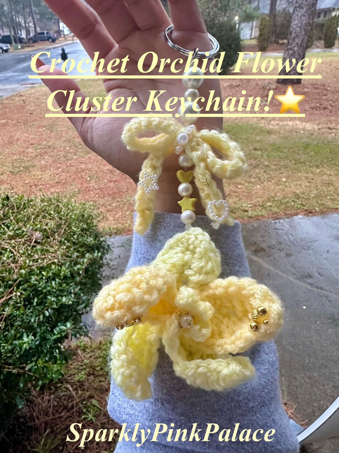 Crochet Orchid Flower Cluster Keychain! - Etsy