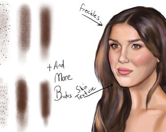 Zestaw pędzli Procreate Skin do portretów, realistycznego cieniowania twarzy, pędzli do tekstury, narzędzi do malowania cyfrowego