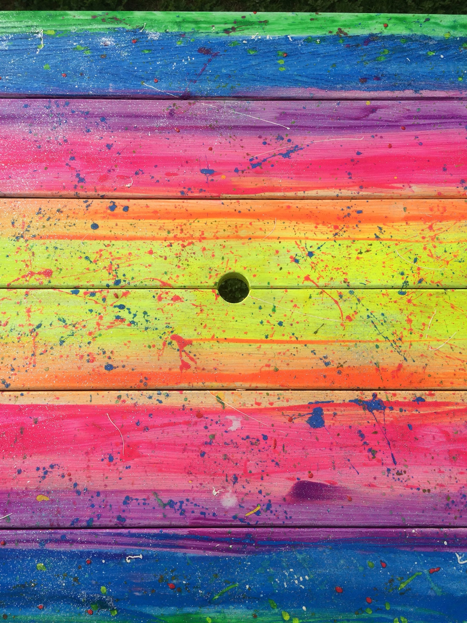 Rainbow Furniture Art Colourful Hand Painted Bright Outdoor Etsy