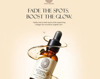 Suero iluminador con vitamina C Glow Boost para la belleza diaria: suero iluminador facial de 30 ml, envío gratuito.