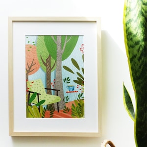 Theebos - Muurkleden, Home & Living, Huiskamermuurkunst, Keukenmuurdecor, Illustratie, Muurdecor