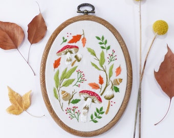 Magical Autumn - Embroidery kit, Leaves embroidery, Botanical embroidery, Botanical Art, Autumn, Needlecraft kit