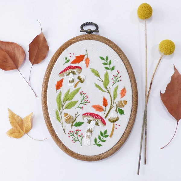 Magical Autumn - Embroidery kit, Leaves embroidery, Botanical embroidery, Botanical Art, Autumn, Needlecraft kit