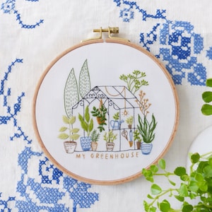 Greenhouse - Plant Embroidery, Embroidery kit, Flowers embroidery, Botanical embroidery, Botanical Art, Easter Embroidery, My Greenhouse