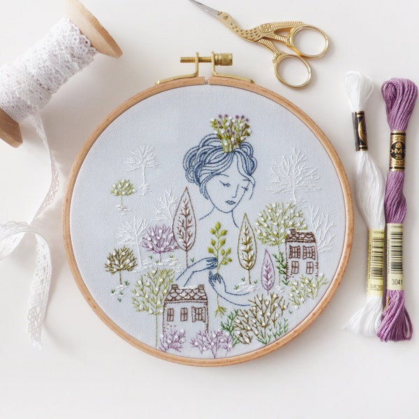 Reine d'hiver - Kit d'art de broderie, bricolage de cadeau d'art, bricolage créatif, kit d'artisanat, cadeau de broderie de Noël, broderie d'art de mur, bricolage de décor d'hiver