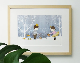 Children's illustration art - Winter Fun