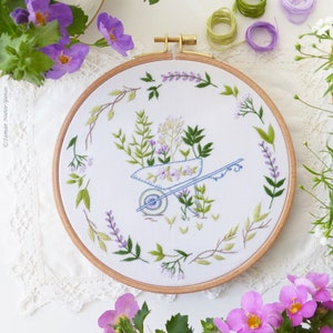 Gardening - Plant Embroidery, Embroidery kit, Flowers embroidery, Botanical embroidery, Botanical Art, Easter Embroidery, Gardening
