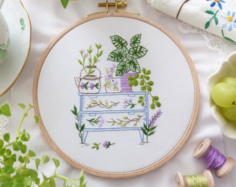 Let It Grow - Plant Embroidery, Embroidery kit, Flowers embroidery, Botanical embroidery, Botanical Art, Easter Embroidery, Gardening