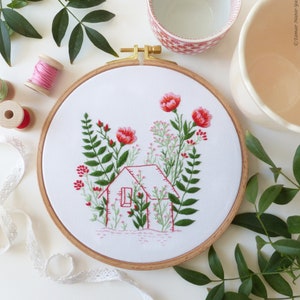 Between the Flowers Plant Embroidery, Embroidery kit, Flowers embroidery, Botanical embroidery, Botanical Art, Gardening image 1